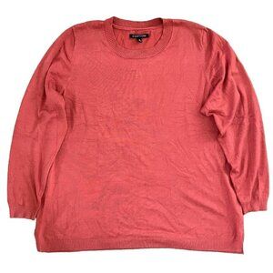 41 HAWTHORN Crew Neck‎ Pullover Sweater Aubree Orange Sz 2X Plus Fall Side Slit